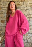 Santos Cushion Cotton Heathcliff Blouse Raspberry?